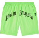 Palm Angels Logo Print Swim Shorts Green