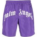 Palm Angels Logo Print Swim Shorts Green