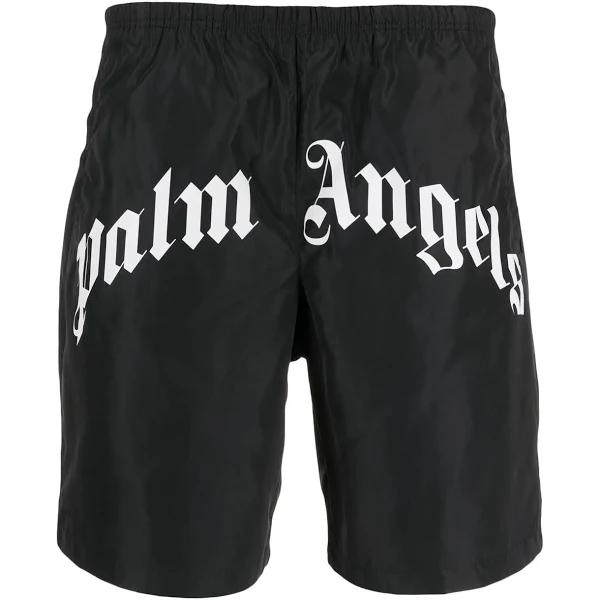 Palm Angels Logo Print Swimming Shorts Black
