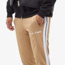 Palm Angels Mens Beige White Classic Logo-Print Jersey Jogging Bottoms XL