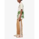 Palm Angels Mens Beige White Classic Logo-Print Jersey Jogging Bottoms XL