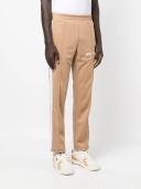Palm Angels Mens Beige White Classic Logo-Print Jersey Jogging Bottoms XL