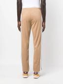 Palm Angels Mens Beige White Classic Logo-Print Jersey Jogging Bottoms XL