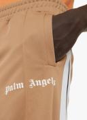 Palm Angels Mens Beige White Classic Logo-Print Jersey Jogging Bottoms XL