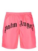 Palm Angels Pink Curved Swim Shorts