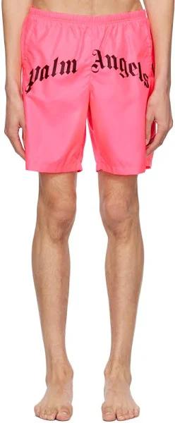 Palm Angels Pink Curved Swim Shorts