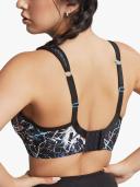 Panache Underwire Sports Bra (5021),34E,Ink Splat, Women's, Blue