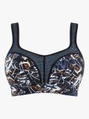 Panache Underwire Sports Bra (5021),34E,Ink Splat, Women's, Blue
