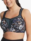 Panache Underwire Sports Bra (5021),34J,Ink Splat, Women's, Blue