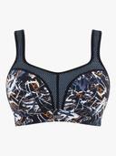 Panache Underwire Sports Bra (5021),34J,Ink Splat, Women's, Blue
