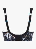 Panache Underwire Sports Bra (5021),34J,Ink Splat, Women's, Blue