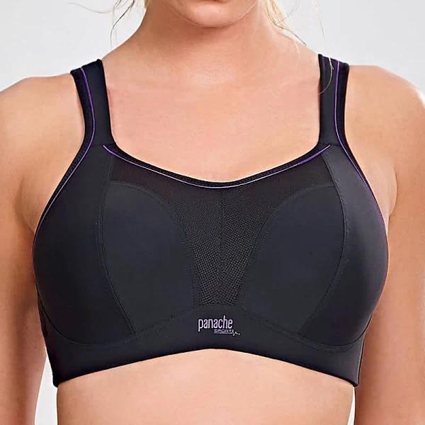 Panache Wirefree Sports Bra Black 12DD