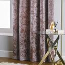Paoletti Verona Crushed Velvet Eyelet Curtains Blush 46in x 54in