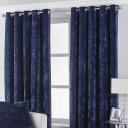 Paoletti Verona Crushed Velvet Eyelet Curtains Blush 46in x 54in