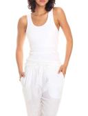 Papinelle Ribbed Shelf Bra Tank White