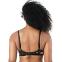Parfait Casey Contour Plunge Bra - Black W/Rose Print - 22DD