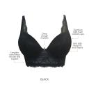 Parfait Sandrine Underwired Longline Plunge Bra - Black - 10D