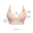 Parfait Sandrine Underwired Longline Plunge Bra - Cameo Rose - 10F