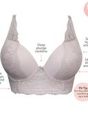 Parfait Sandrine Underwired Longline Plunge Bra - Cameo Rose - 12E