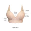 Parfait Sandrine Underwired Longline Plunge Bra - Cameo Rose - 12E