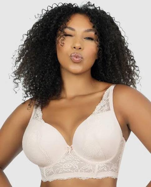 Parfait Sandrine Underwired Longline Plunge Bra - Cameo Rose - 14DD