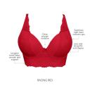 Parfait Sandrine Underwired Longline Plunge Bra - Racing Red - 16E