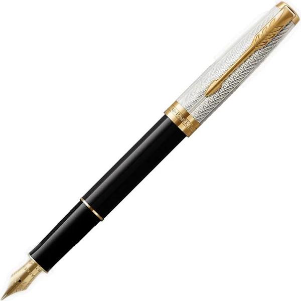 Parker Sonnet Fountain Pen Black Gold Fougere 18K Nib