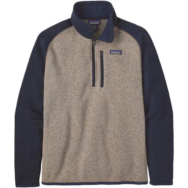 Patagonia Better Sweater 1/4 Zip Jacket Dark Blue Beige - XS