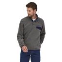 Patagonia Men's Lightweight Synch Snap-T Pullover Fleece in Nickel/Early Teal, Size Large | END. Clothing