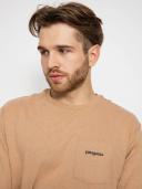 Patagonia Line Logo Ridge Pocket Responsibili-Tee - Dark Camel - XL - Men