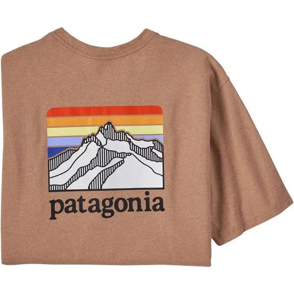 Patagonia Line Logo Ridge Pocket Responsibili-Tee - Dark Camel - XL - Men