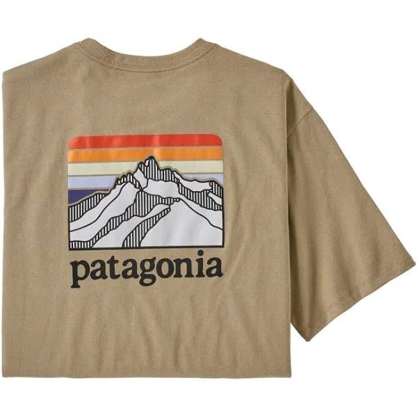 Patagonia Line Logo Ridge Pocket Responsibili Tee, XXL / Dark Camel (DKCA)