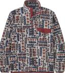 Patagonia LW Synch Snap-T Fleece Beige Maroon Blue - XS