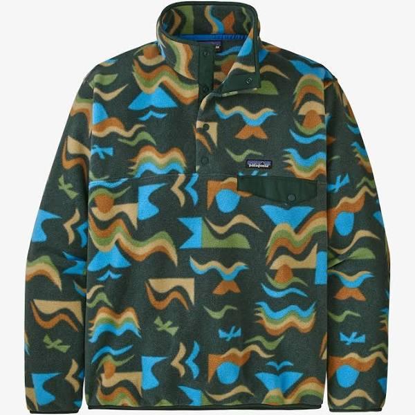 Patagonia LW Synch Snap T Fleece Mens in Arctic Collage Northern Green