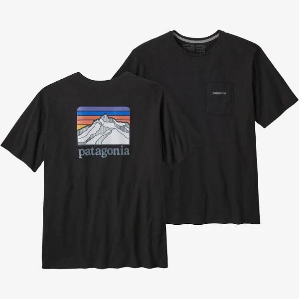 Patagonia Men's Line Logo Ridge Pocket Responsibili-Tee - Black / XS