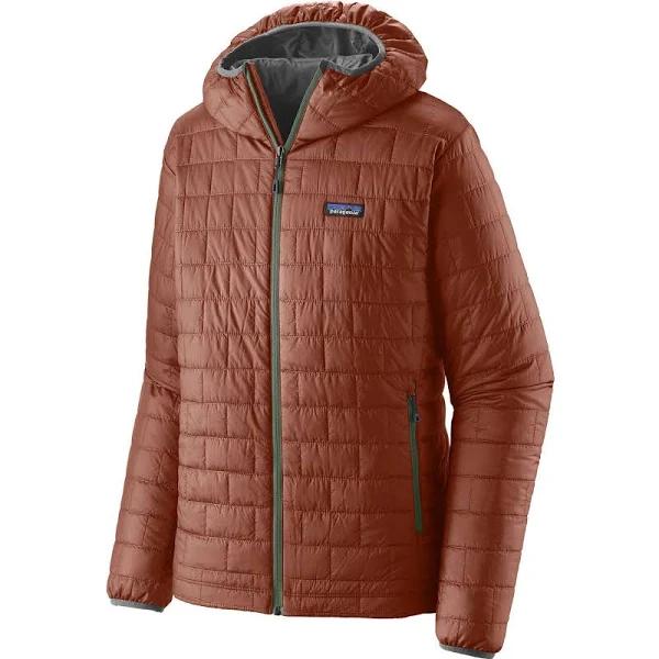 Patagonia Men's Nano Puff Hoodie in Burl Red, Size Large | END. Clothing