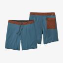 Patagonia Mens Hydropeak 18inch Boardshorts 30 Olivas Stripe / Anacapa Blue