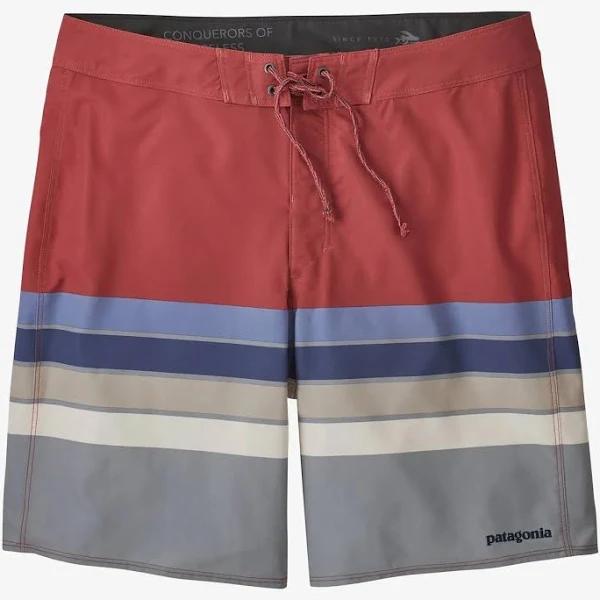 Patagonia Mens Hydropeak Boardshorts 18in Red - Santa Cruz Stripe: Sumac Red 36