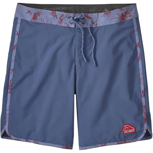 Patagonia Mens Hydropeak Scallop Boardshort 18 Inc - Flying Fish Patch: Current Blue 34