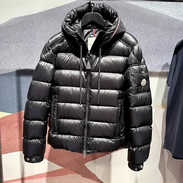 Pavin Short Down Jacket Tricolour Trim Boxy Shape , Black, 2