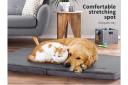 PaWz Dog Calming Bed Pet Cat Mattress Removable Cover Washable Portable Grey M