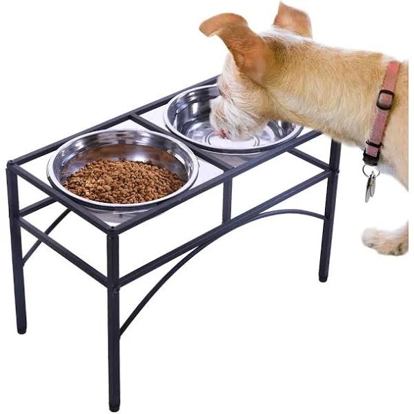 PaWz Dual Elevated Pet Dog Puppy Feeder Bowls Stainless Steel Food Water Stand - AfterPay & zipPay Available