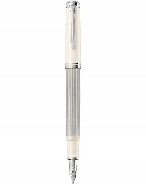 Pelikan Souveran 405 Silver-White Fountain Pen, Special Ed., 815475KIT (Nib: F)