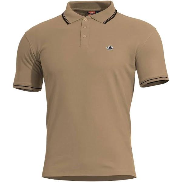 Pentagon Aniketos Polo T-Shirt Stripes Tan Brown Size XL