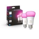 Philips Hue White and Color Ambiance A19 Bluetooth 75W Smart LED Bulb, 2-Pack