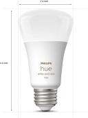 Philips Hue White and Color Ambiance A19 Bluetooth 75W Smart LED Bulb, 2-Pack
