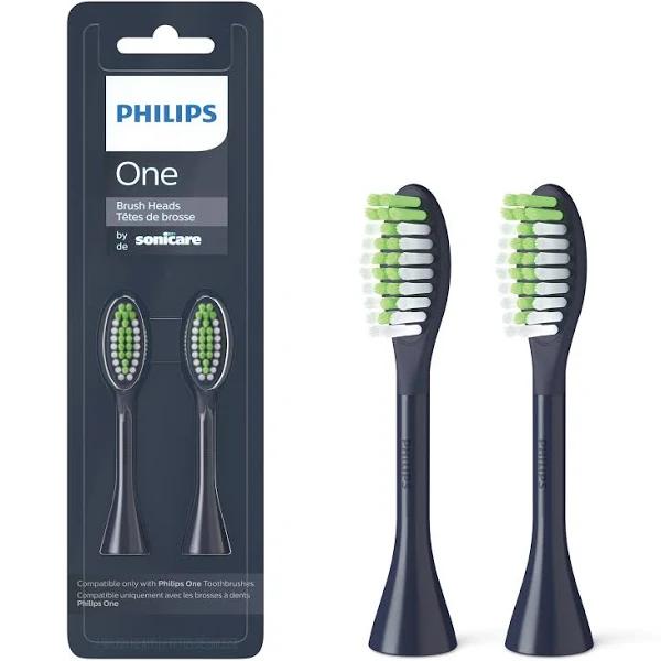 Philips One by Sonicare, 2 Brush Heads, Midnight Navy Blue, BH1022/04