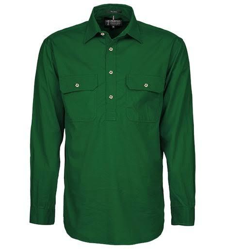Pilbara Men's Closed Front Shirt LS RM200CF Green / 5XL
