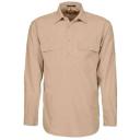 Pilbara Mens Closed Front Long Sleeve Shirt, 2XL / Olive