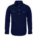 Pilbara Womens Closed Front Long Sleeve Shirt, 16 / French Navy
